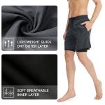 Lixada Men's Quick-Dry Running Shorts with Pockets
