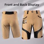 ROCKBROS Men’s Padded Mountain Bike Shorts - Khaki