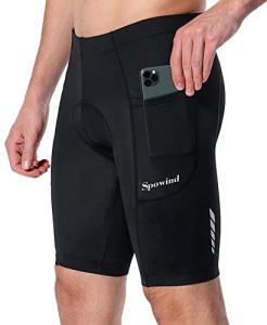 Men's Padded Cycling Shorts with Pockets, Black