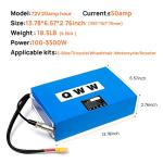 72V 20AH Electric Bike Lithium Battery for Motors