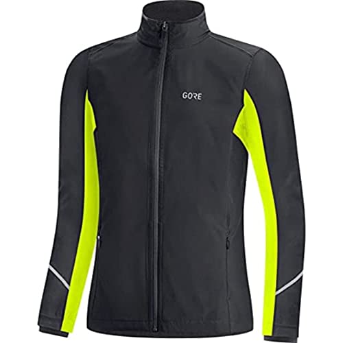 GORE WEAR Women's R3 W Gore-TEX INFINIUM Partial Jacket, Black/neon Yellow, XL/16-18