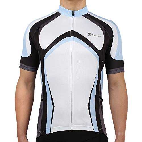 Men's Blue Cycling Jersey with Full Zipper, XL