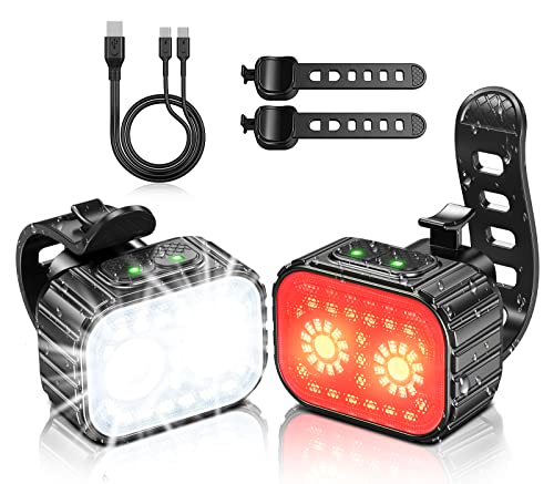Bright Bike Light Set, Rechargeable & Easy Install