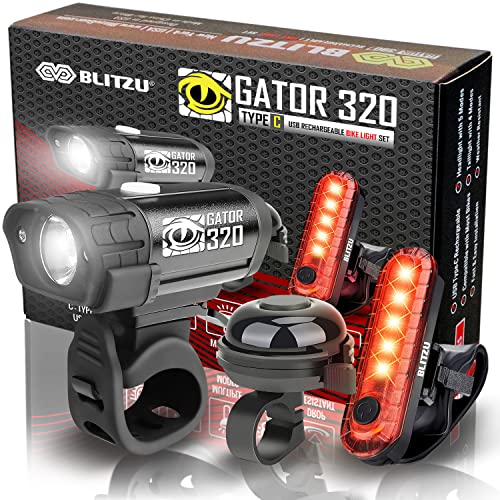 BLITZU 2023 Bike Lights and Bell Set