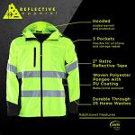 High Visibility Lime Hooded Windbreaker Jacket