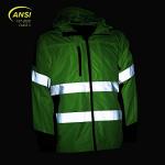 High Visibility Lime Hooded Windbreaker Jacket