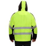 High Visibility Lime Hooded Windbreaker Jacket