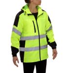 High Visibility Lime Hooded Windbreaker Jacket