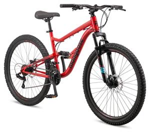 Mongoose 27.5" Dual Suspension Mountain Bike, Red