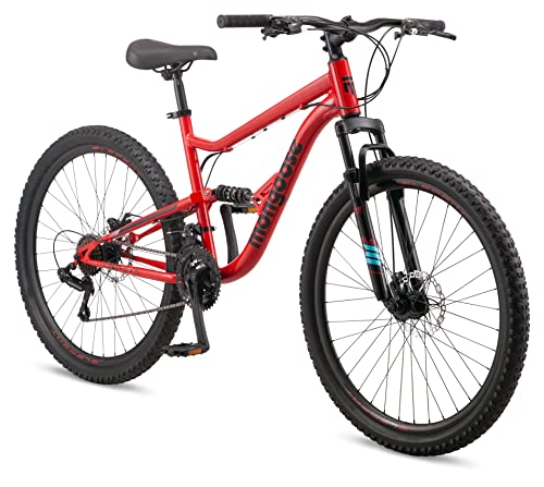Mongoose 27.5" Dual Suspension Mountain Bike, Red