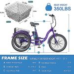ABORON 26" Electric Tricycle with Large Rear Basket