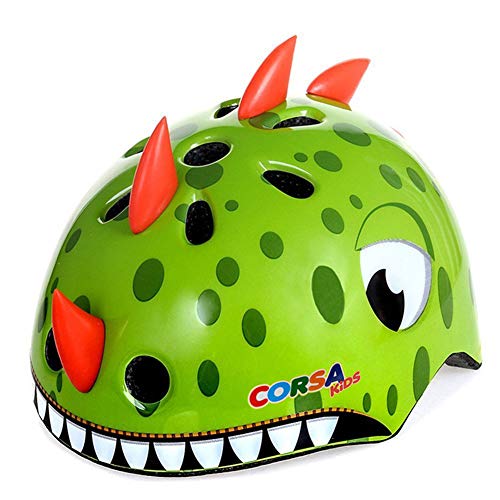 Kids Adjustable Dinosaur Bike Helmet - Green