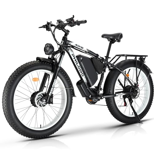PHILODO Dual Motor Electric Bike, Fat Tire, 35MPH