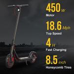 450W Electric Scooter with 19mph Speed & Solid Tires