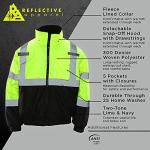 High Visibility Safety Bomber Jacket - Lime/Black