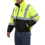 High Visibility Safety Bomber Jacket - Lime/Black