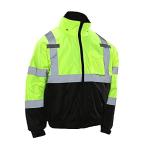 High Visibility Safety Bomber Jacket - Lime/Black