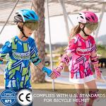 Adjustable Toddler Bike Helmet with Goggles - Blue