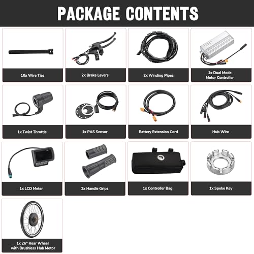 48V 1000W Electric Bike Conversion Kit LCD Throttle
