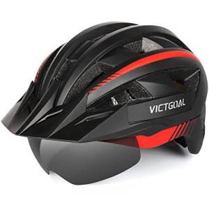 VICTGOAL Adjustable Bike Helmet with Goggles & LED