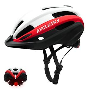 Exclusky Bike Helmet with LED Light and Visor