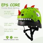 Kids Adjustable Dinosaur Bike Helmet - Green