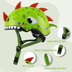 Kids Adjustable Dinosaur Bike Helmet - Green