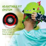 Kids Adjustable Dinosaur Bike Helmet - Green