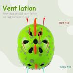 Kids Adjustable Dinosaur Bike Helmet - Green