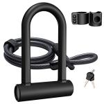 Heavy Duty U Lock with Security Cable for Bikes