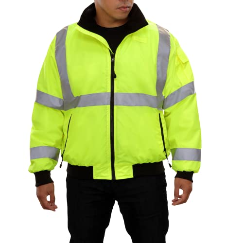 High-Vis Water-Resistant Cycling Jacket - ANSI Compliant