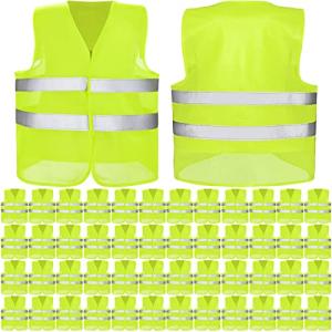 50 Pack High Visibility Reflective Safety Vests