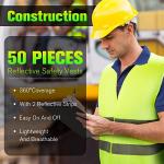 50 Pack High Visibility Reflective Safety Vests