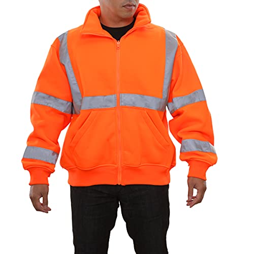High-Visibility Reflective Cycling Sweatshirt - Orange