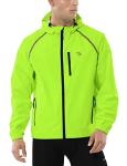 BALEAF Men's Waterproof Cycling Rain Jacket, Reflective Yellow
