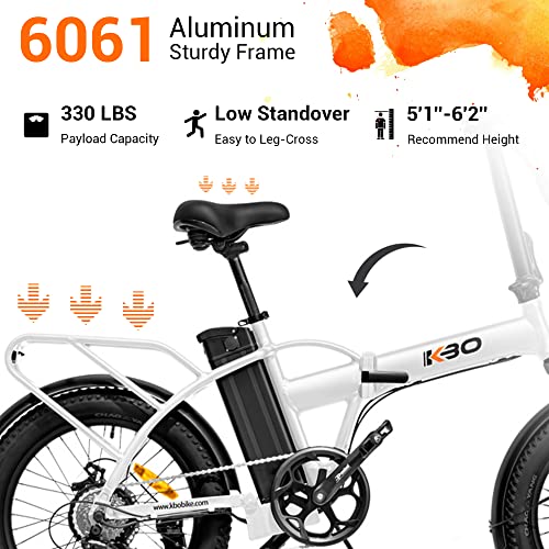 KBO Flip Folding Electric Bike: 60Mi Long Range, 500W