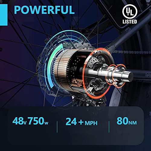 ReAspire Warrior Electric Bike for Adults 28MPH Folding Ebike 750W Motor 48V 14Ah Samsung Battery E Bikes 4.0 LCD Display All Terrain 26'' Fat Tire Foldable Mountain Bicycle Full Suspension, Yellow