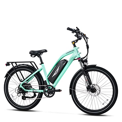 ADDMOTOR Electric Bike with Removable Battery - Cyan Green