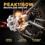CBVELO 1000W Folding Electric Bike, 48V 20AH Large Removable Battery E Bike, 30+MPH, 80 Miles Max Range, 20" Fat Tire Electric Bike for Adults, Adult Electric Bicycles for Long Commutes