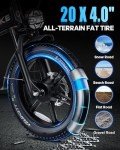 W Wallke Foldable Electric Bike, 3200W Peak Dual Motor Ebike, 48V 82Ah Long Range Ebikes for Adults, 20 Inch Fat Tire Folding Electric Bicycle, Full Suspension 34MPH Fast E Bike, APP Control, 7-Speed