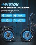 W Wallke Foldable Electric Bike, 3200W Peak Dual Motor Ebike, 48V 82Ah Long Range Ebikes for Adults, 20 Inch Fat Tire Folding Electric Bicycle, Full Suspension 34MPH Fast E Bike, APP Control, 7-Speed