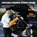 ACTBEST Speedy-ST Electric Bike for Adults, 20" Fat Tire Folding Electric Bicycle,Peak 750W, 40Miles Step-Through Ebike, 10.4Ah UL2849 Built-in Battery Ebikes with Fork Suspension,Yellow1