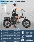 W Wallke Foldable Electric Bike, 3200W Peak Dual Motor Ebike, 48V 82Ah Long Range Ebikes for Adults, 20 Inch Fat Tire Folding Electric Bicycle, Full Suspension 34MPH Fast E Bike, APP Control, 7-Speed