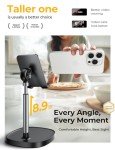 LISEN Cell Phone Stand Adjustable Phone Holer for Desk, Computer Office Desk Accessories for iPhone 16 Holder Women Kitchen Essentials Fits All Mobile Phones Switch Kindle iPads Tablet 4-10in