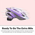 Schwinn Thrasher Bike Helmet for Youth Boys Girls Age 8-14 with Suggested Fit 55-58cm, Lightweight with Adjustable Side & Chin Strap, CPSC Safety Certified, Purple/White