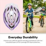 Schwinn Thrasher Bike Helmet for Youth Boys Girls Age 8-14 with Suggested Fit 55-58cm, Lightweight with Adjustable Side & Chin Strap, CPSC Safety Certified, Purple/White