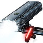 2025 New 6 LED 9500 Lumen Super Bright Bike Lights for Night Riding,360°Rotatable Bike Headlight,Bicycle Light-10 Modes,Runtime 36+ hrs,Upgrade Waterproof USB Rechargeable Bike Light,with Taillight
