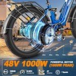 FREESKY 2 Bikes Wild Cat Pro 1600W Motor & Boulevard 1200W Motor Foldable Electric Bike for Adults,Removable Battery Electirc Mountain Bike, Full Suspension Fat Tire Dual Hydraulic Brakes Ebike