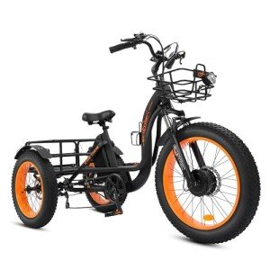 ECOTRIC Electric Tricycle for Adults,Fat Tire 750W 48V 22.4AH Removable Battery, 7 Speeds Adult Electric Tricycle with Basket