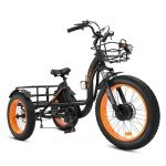 ECOTRIC Electric Tricycle for Adults,Fat Tire 750W 48V 22.4AH Removable Battery, 7 Speeds Adult Electric Tricycle with Basket